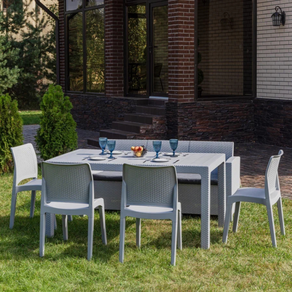 Обеденный комплект Royal Family JULY XL светло-серый